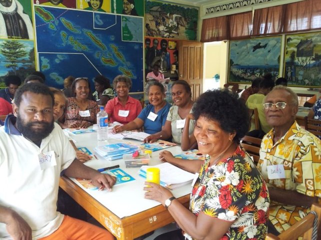 The Literacy League at their training workshop last year. The League worked throughout the year to support schools around Honiara increase literacy. 